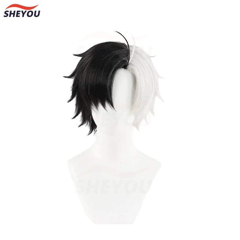 Haruka Sakura Cosplay Wig Anime Wind Breaker Black White Short Hair Bofurin Halloween Party for Women Men Accessory Props