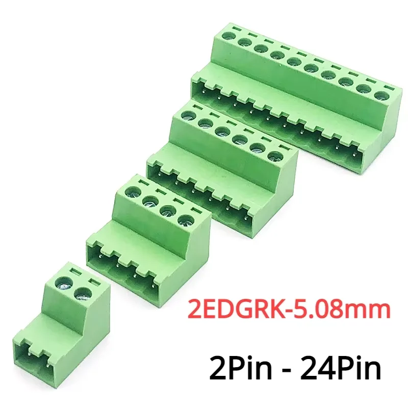 5PCS 2EDGRK 5.08mm Solderless Terminal Block Docking Type Plug-in 2EDG5.08mm 2P 3P/4P/5P/6P/7P/8P/9P/10P/12P-24P for Electronics