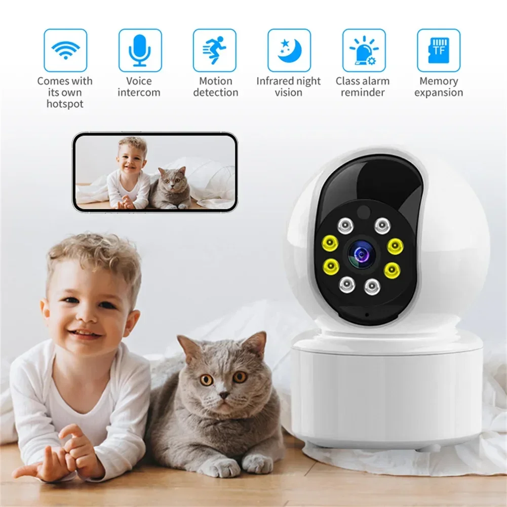 Indoor CCTV Camera With Auto Tracking Baby Monitor Home Remote Mobile Phone 1080p HD Ip Cam Wifi Wireless Surveillance Recorder