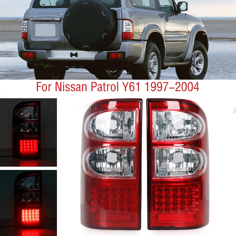 

2PCS For Nissan Patrol Y61 1997-2004 LED Rear Bumper Tail Light Brake Stop Warning Turn Signal Reflector Lamp Taillight Taillamp