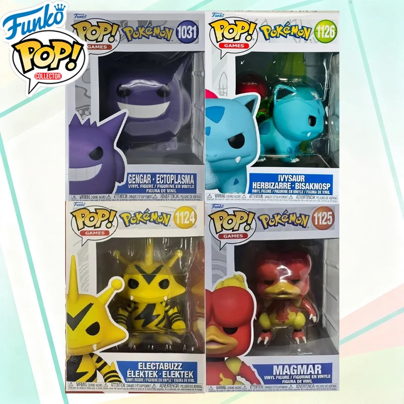 

Funko Pop Original Pokemon Figures: Pikachu, Psyduck, Electabuzz, Ivysaur Action Figure Toys for Boys Girls Gift Collectible