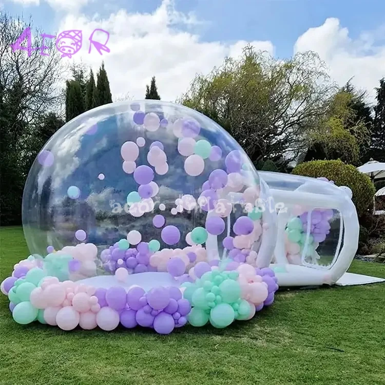 3m في الهواء الطلق حفلة عملاقة شفافة نفخ كريستال قبة فقاعة منزل نفخ فقاعة خيمة مع بالونات #4