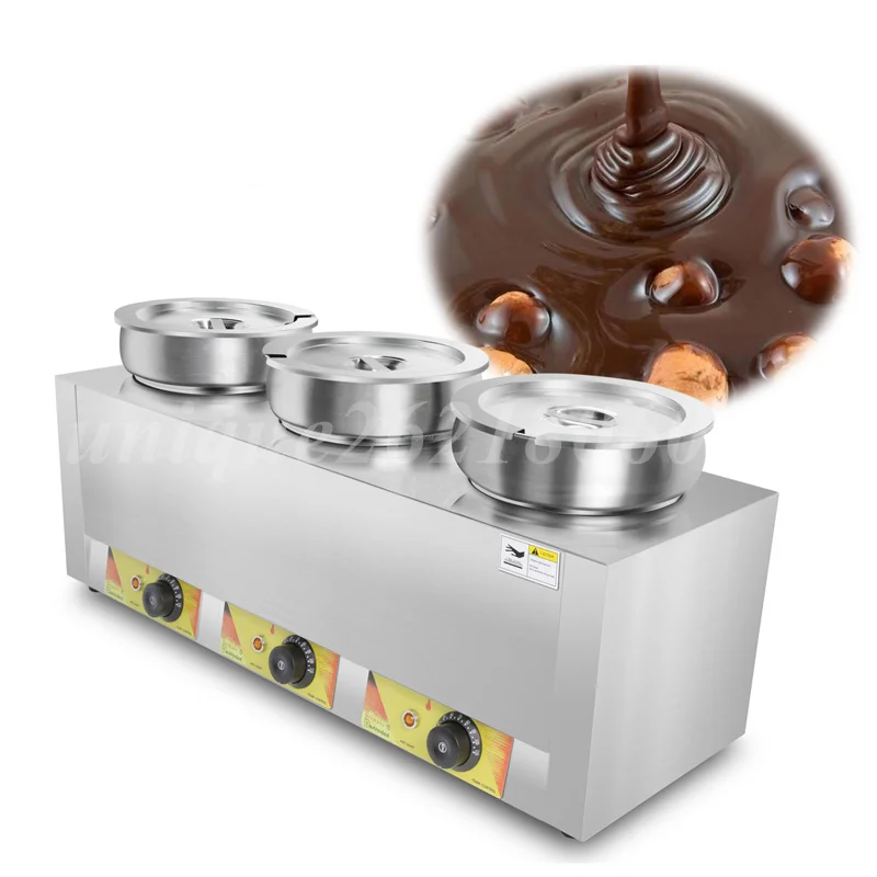 

3-Tank Cheese Sauce Syrup Heater Chocolate Sauce Warmer for Crepe And Waffle Electric Chocolate/Cheese Sauce Warming Machine