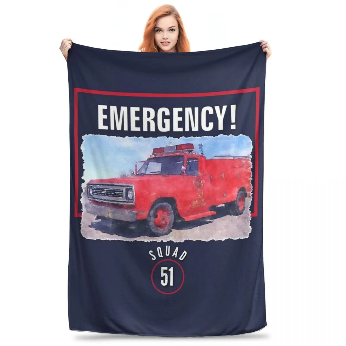 Emergency Squad 51 Truck Blanket Fleece Warm Throw Blankets Sofa Throw Blanket For Home Bedroom Office Throws Bedspread Quilt