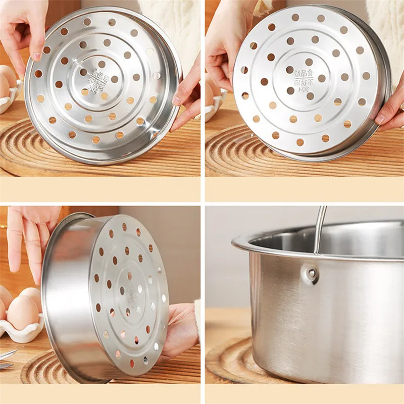 Durable Stainless Steel Food Steamer for Dumplings Rice Pressure Cooker Steaming Drain Basket Household Kitchen Cooking Utensils