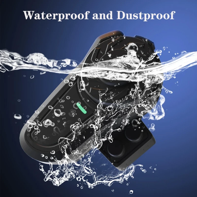 خوذة دراجة نارية بلوتوث إنترفون 2 راكبين 800 متر يتحدث سماعة BT5.1 FM IP65