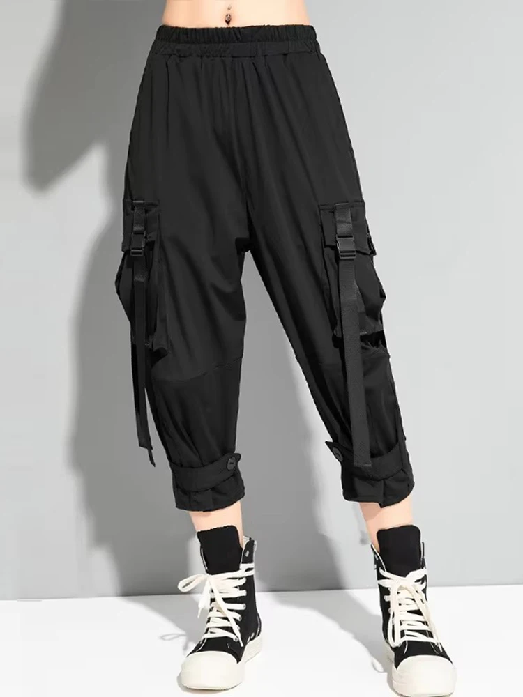 Amax luluE European 2024 Summer Fashion Womens Punk Casual Trousers Ladies Fitness Loose Harem Pants Females Hip Hop Pantalons