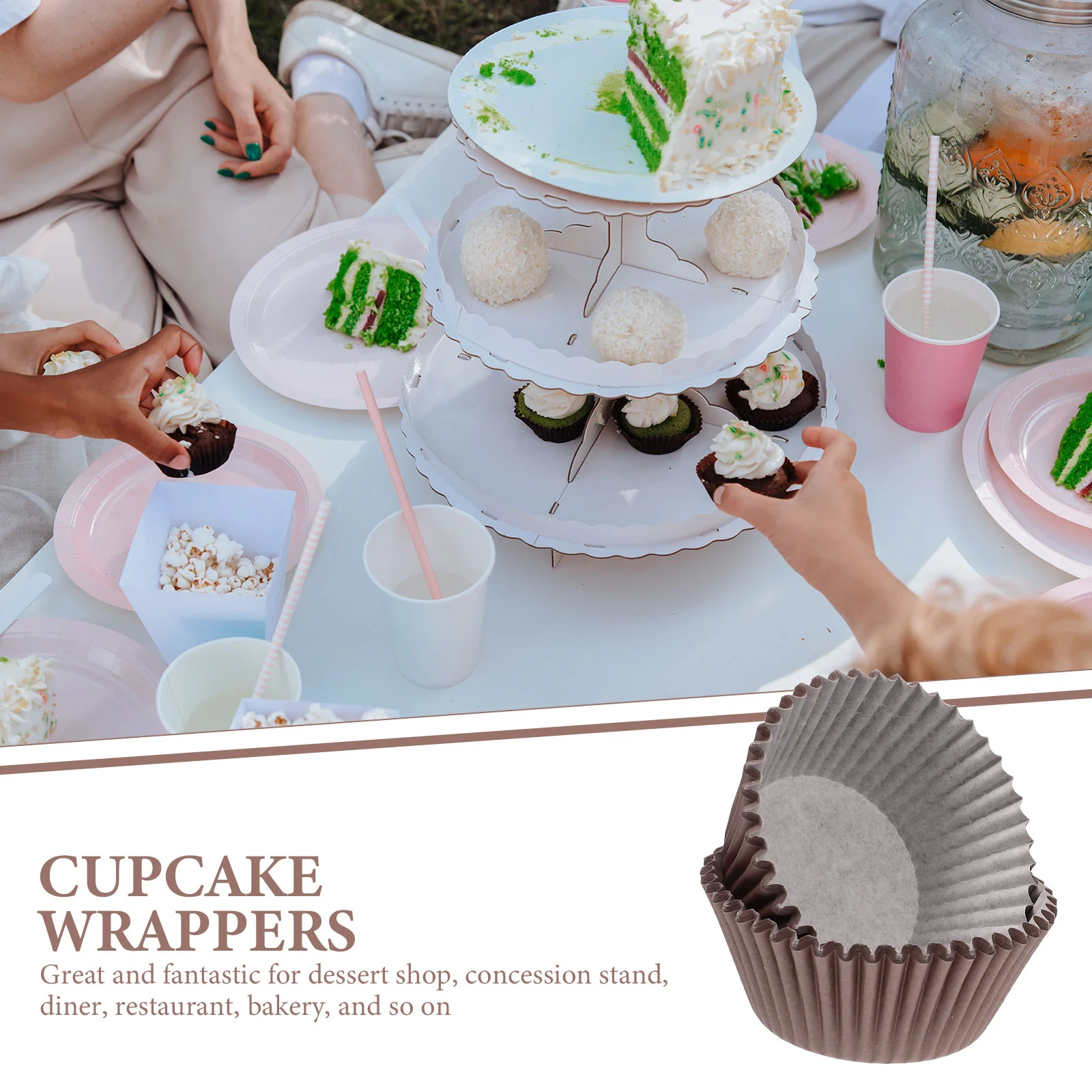 100 Pcs Lining Cup Oil Paper Set Cakes White Serving Tray Cups Mini Loaf Pan Liners 68X5CM Pans Cupcake