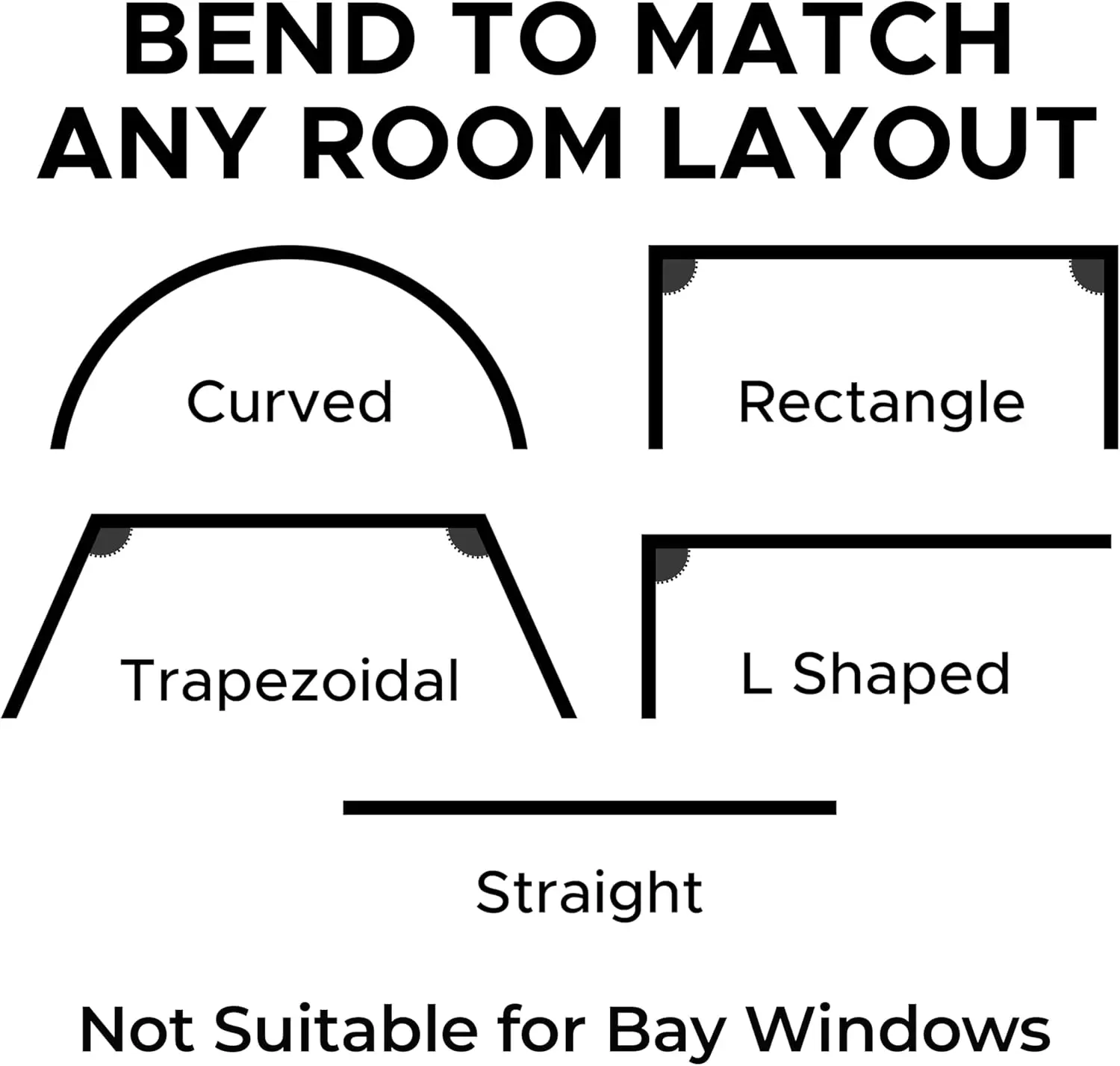 Flexible Ceiling Curtain Track - 5m Bendable Rail for Bay Windows, RVs, Room Dividers, Easy Install