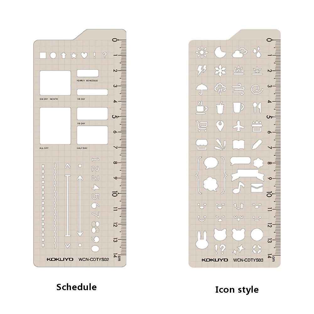 Japanese Stationery kokuyo Campus Hand Account Book Accessories Multi-functional Template Ruler Creative Cute Kawaii Ruler