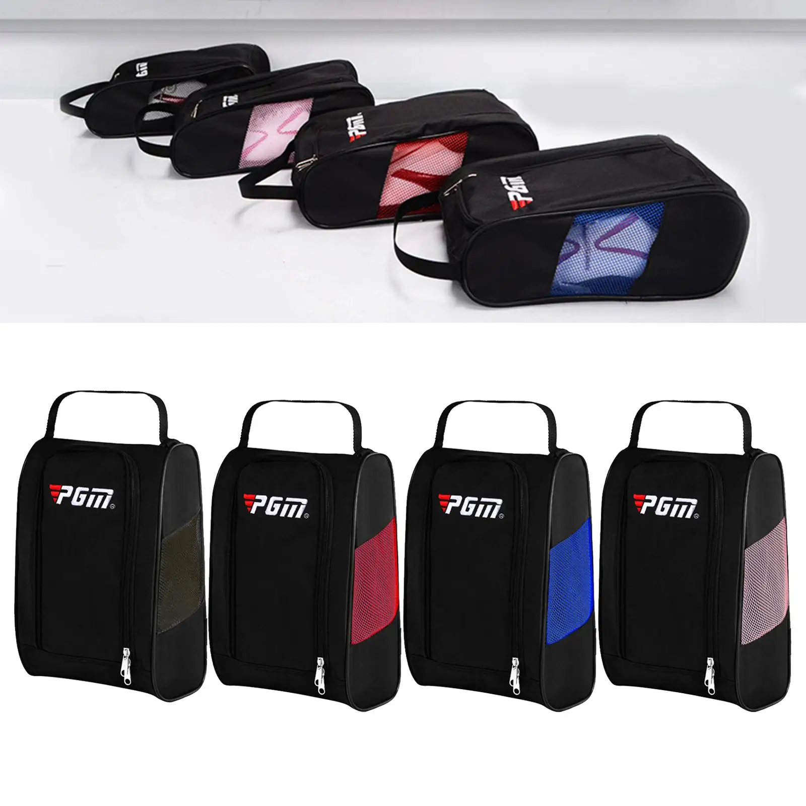 

Портативная сумка для обуви для гольфа на молнии, чехол для спортивной обуви, дышащий, водонепроницаемый, для переноски обуви для гольфа и футбола, аксессуар