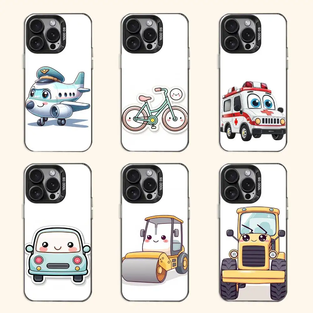 

Kawaii Vehicles Phone Case For iPhone 17 16e 16 15 14 13 12 11 Pro Max X XR XS MAX Back Cover