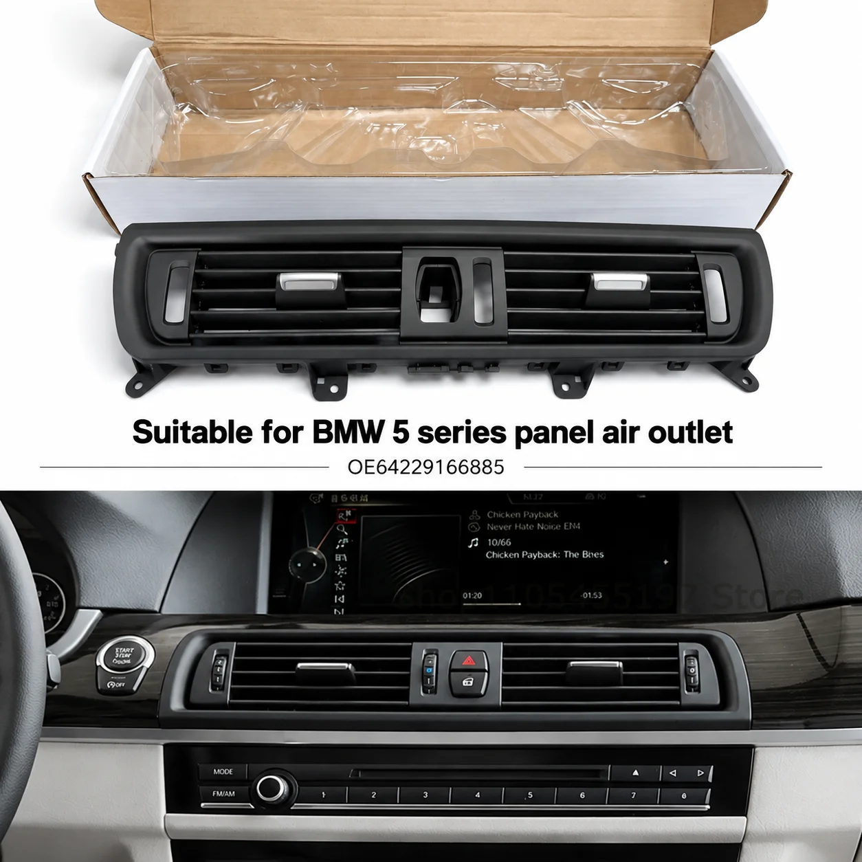 Car central air conditioning outlet panel cover ventilation panel for BMW 5 Series F10 F11 520i 523i 525i 528i 535i 64229166885