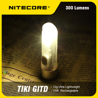 NITECORE TIKI GITD USB-C Rechargeable Keychain Light UV Light Built-in battery 300Lumens LED EDC Flashlight