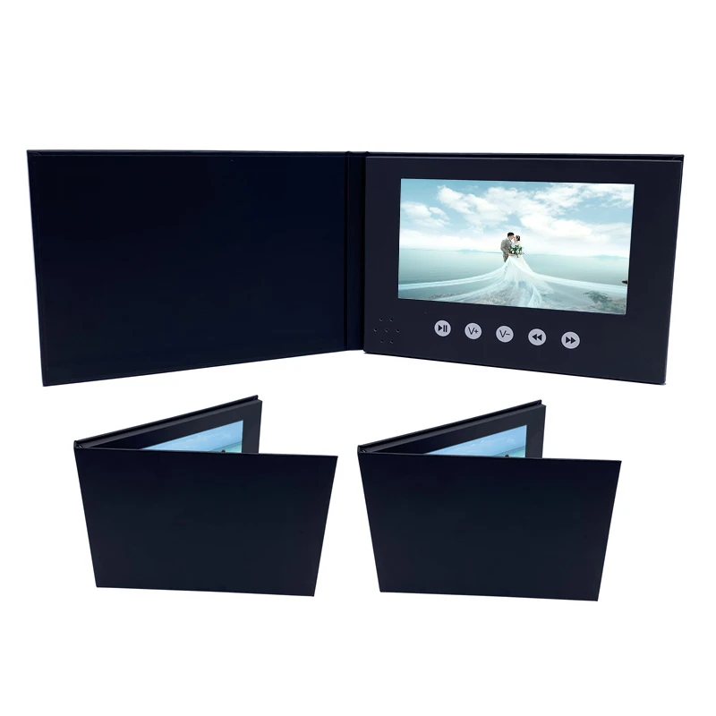 

custom.Hardcover 7inch Lcd Screen Video Brochure Wedding Booklet Video Cards Book