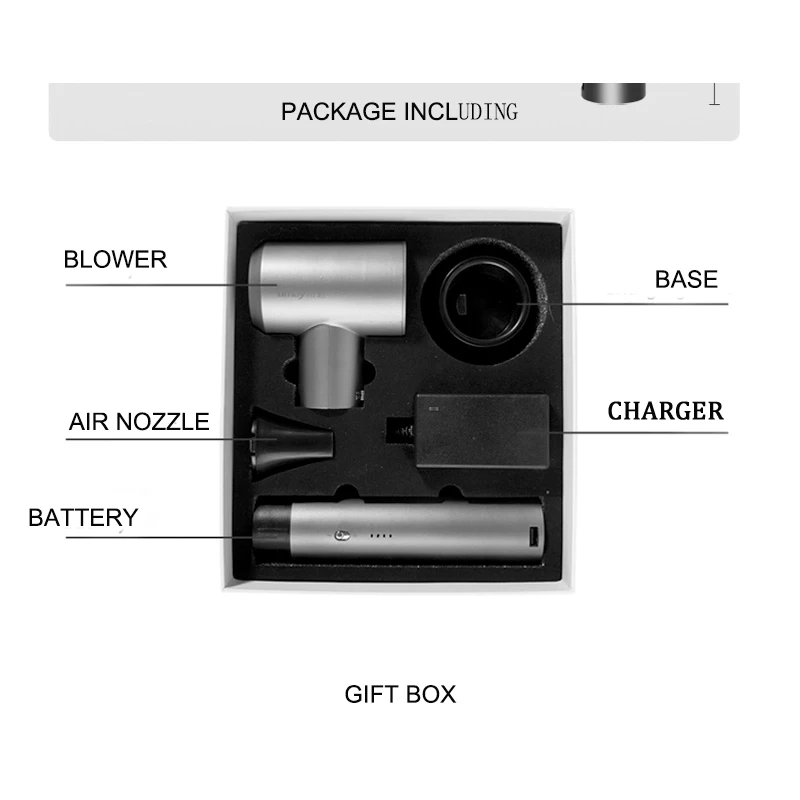 Asciugacapelli portatile wireless con interruttore del vento caldo e freddo Batteria ricaricabile Caricatore USB per attrezzature per animali domestici da viaggio a casa