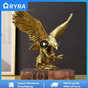 Yeni Kartal Reçine Amerikan İç Sanat Altın Modeli Falcon Koleksiyonu El Sanatları Ev Odası Ofis Masaüstü Feng Shui Dekor amerikan kartalı heykelinin en büyük satışlarından 12'si-no. 10