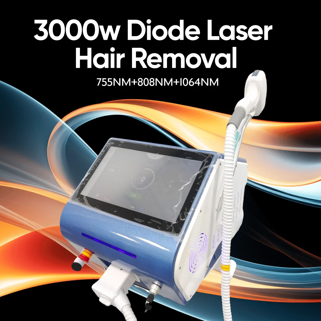 

4000w Professional Soprano Diode Ice Titanium Laser Body Hair Removal Machine 3 Wave 808nm 755nm 1064nm Alexandrite Device