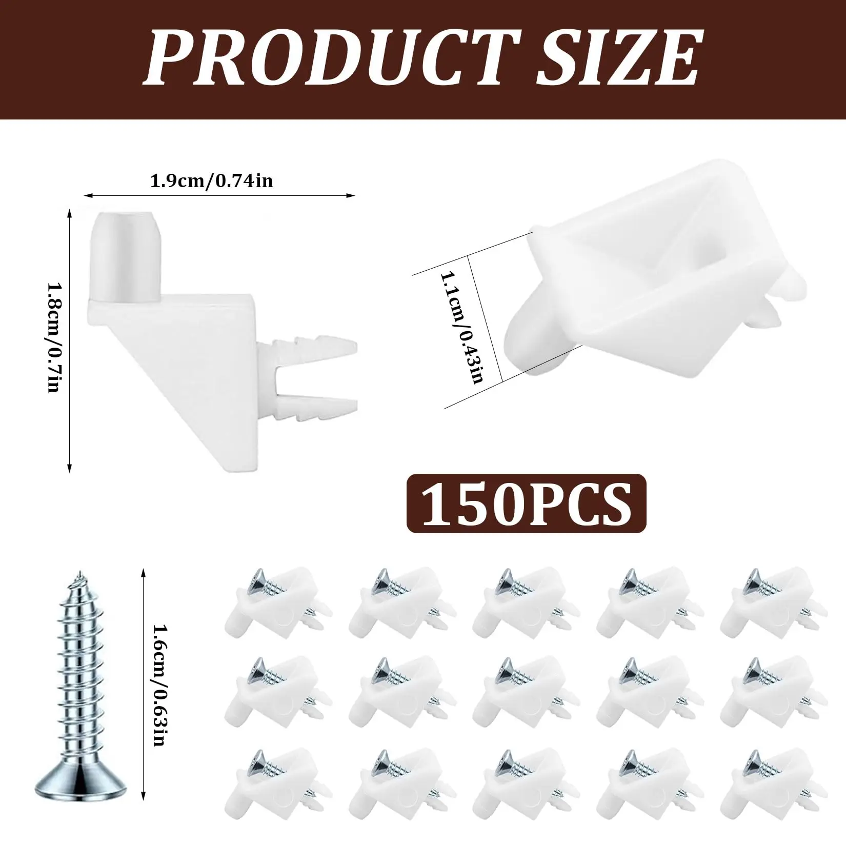 Staffe per mensola bianche da 150 pezzi da 5 mm - Sostituzione per armadi IKEA PAX/KOMPLEMENT