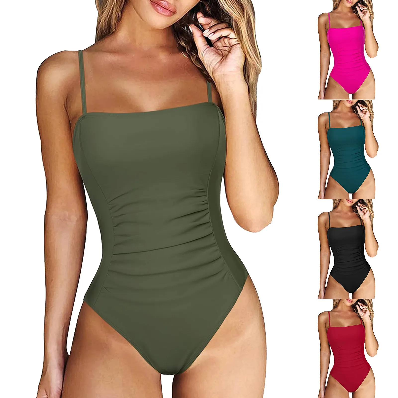 2024 New Women\'S One-Piece Sexy Bikini Fashion With Bra Pads No Steel Support Swimming Costume BañAdores Conjuntos De BiquíNis