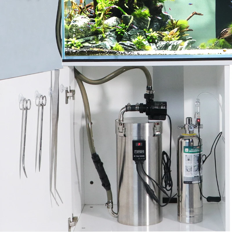 skynuo Factory Supply Stainless Steel 304 Double Outlet Aquarium Canister Filter Ultra-quiet External Canister Filter Aquariums
