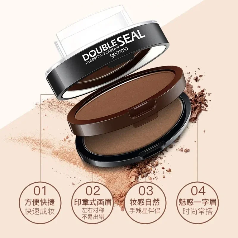Double couche double couleur tampon sourcil poudre rapide maquillage timbre sourcil imperméable sourcil teinte maquillage débutant disponible