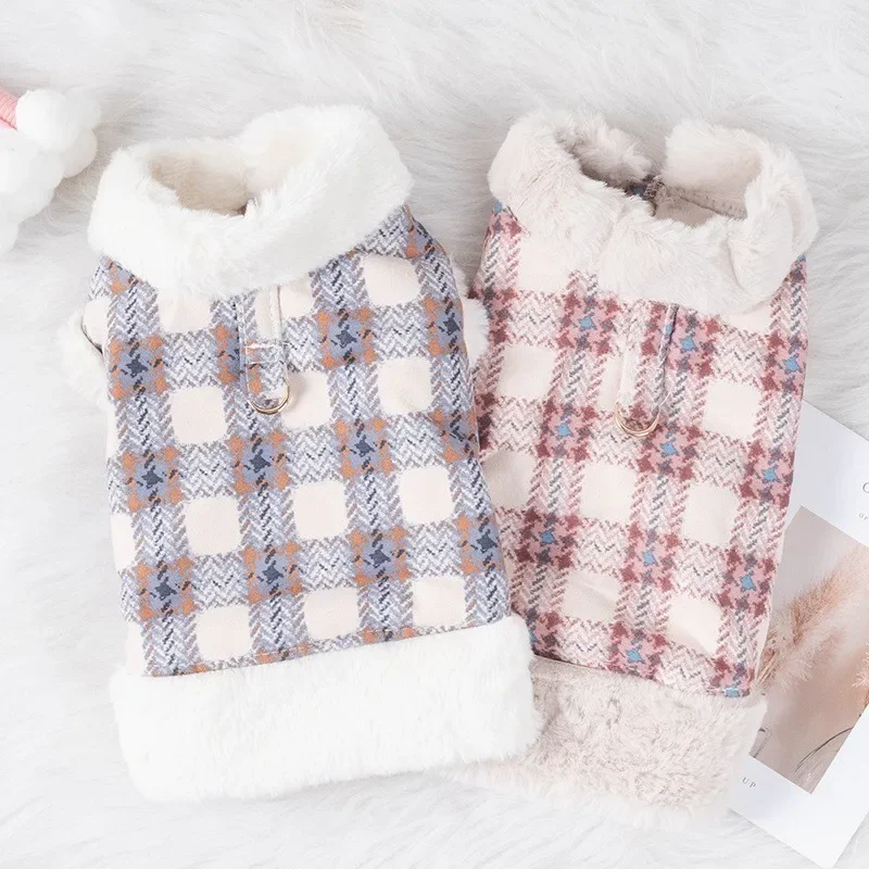 Autumn Warm Breathable Comfortable Dog Clothes fleece-lined Draggable Vest Smooth Anti-Wrinkle Bear Pet Cat Pet Clothing