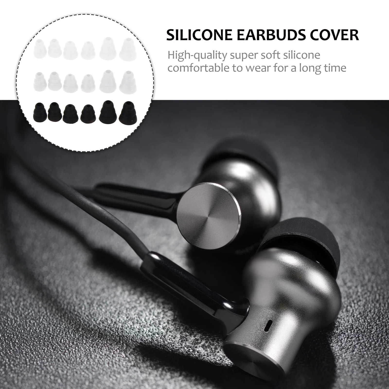

36pcs Silicone Earbuds Earmuffs Covers Assorted Colors Reusable Non-Slip Light Weight In-Ear Caps Earplug Cover Earphone