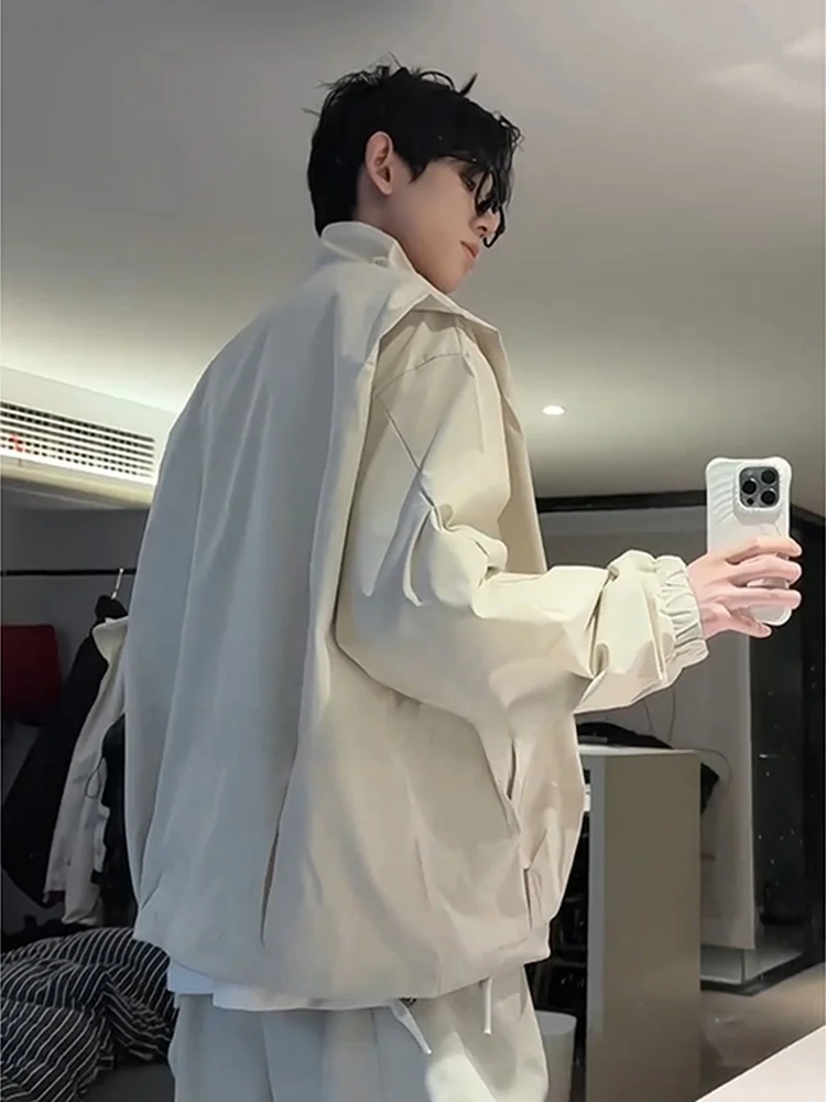

HN Trendy Brand Oversize American Style Stand Collar Pleated Flight Jacket Outdoor Springtime Functional Coat for Teen Boys
