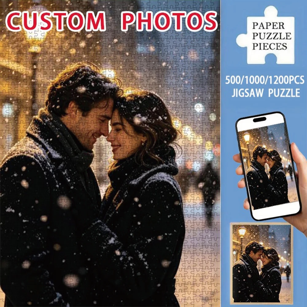 35/300/500/1000pcs Personalized Custom Photo Puzzle Wedding Photos Funny Adult Leisure Toys Gift
