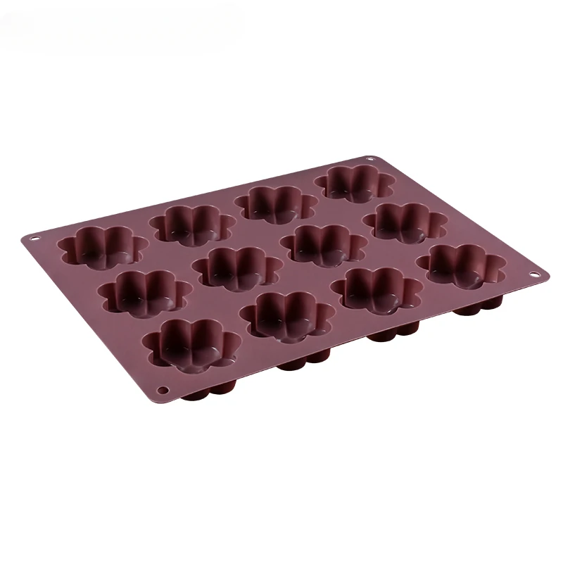 12Cavity Silicone Molds Household Flower Shape Cake Baking Cookie Mold Oven Safe Kitchen for Bake Decoration Making Cake Mould