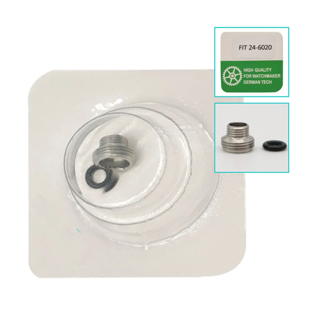 

Stainless Steel Waterproof Case Screw Crown Tube With Gasket for Rolex Watch 6.0mm 24-6020, 6010, 6000 Watch Repair Parts