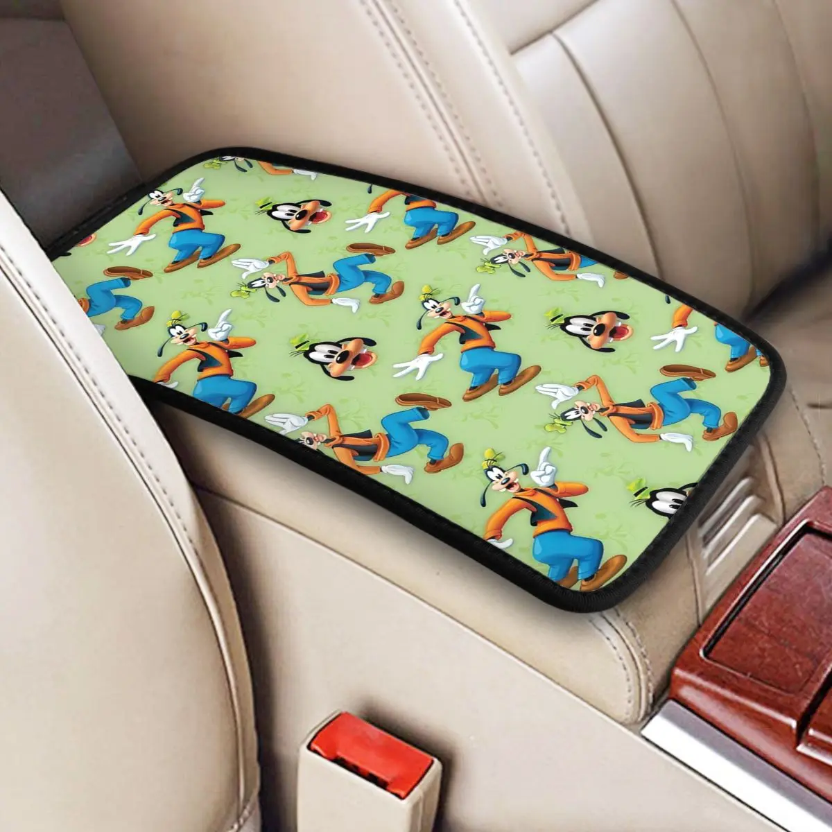 

Goofy Cartoon Dog Car Center Console Pad Universal Car Interior Armrest Seat Box Cover for Most SUV Truck
