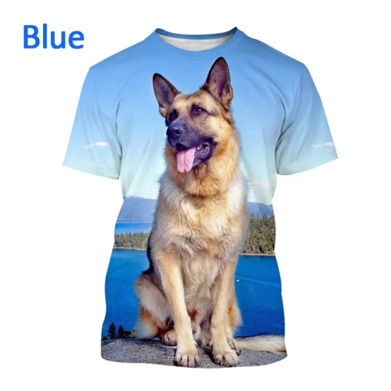 New Unisex 3D Dog Printing T-Shirt Cute German Shepherd 3D Printing T-Shirt Men's Shirt Men's