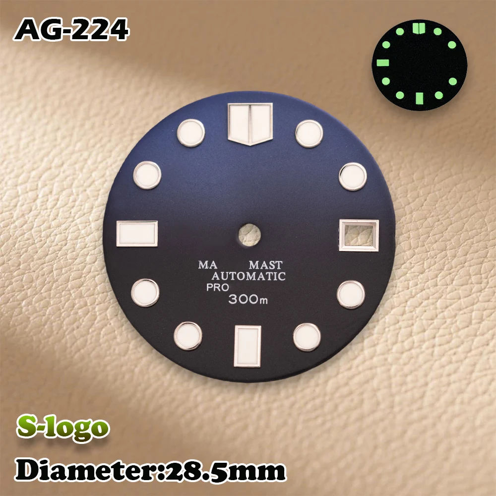 S ロゴ 28.5 ミリメートルダイビングスケールダイヤル NH35/NH36/4R/7S ムーブメントグリーン夜光時計男性用時計改造アクセサリー