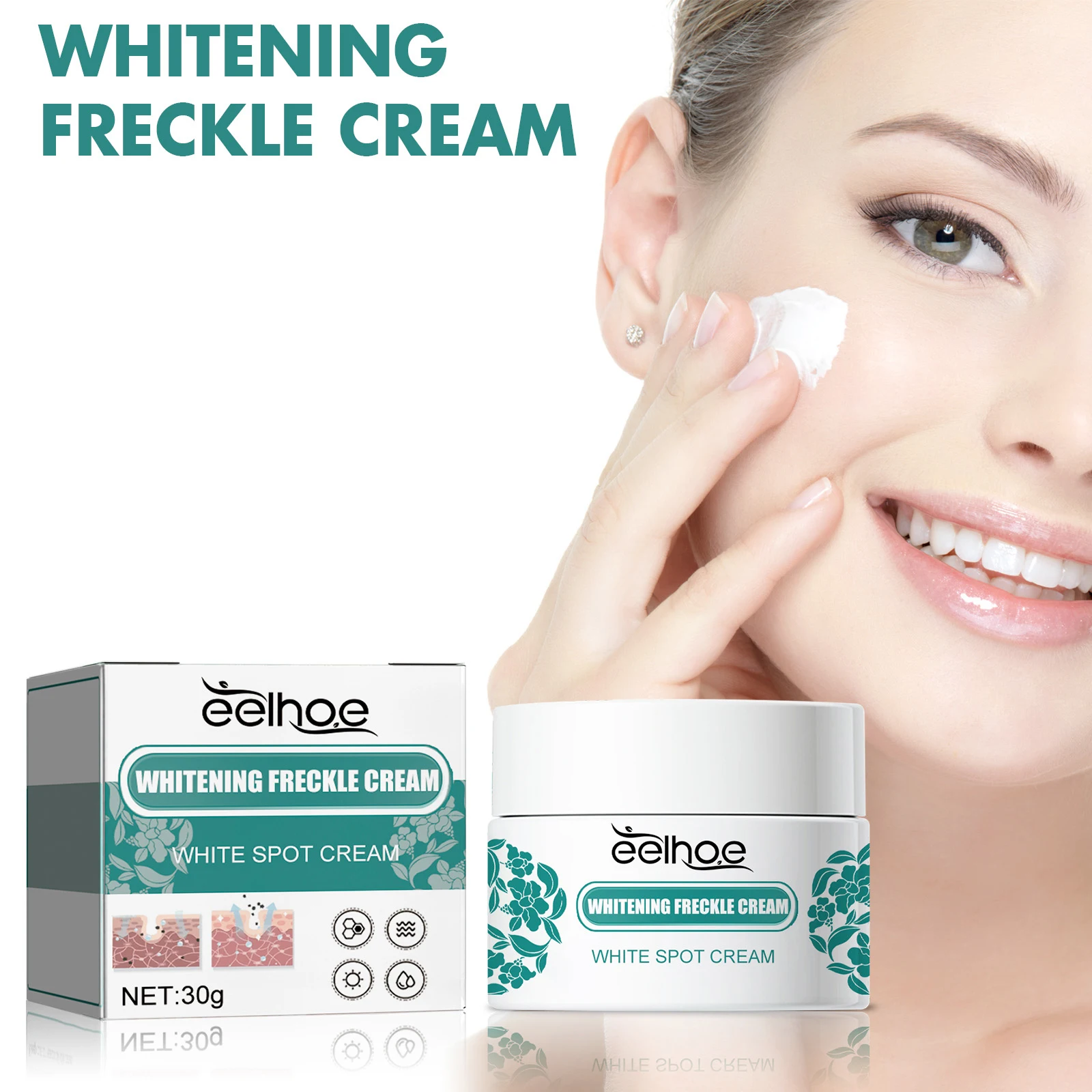 EELHOE Nicotinamide Freckles Cream Moisturizing Face Lightening Repair Skin Care Melasma Remover Pigmentation Removal Cream 30g