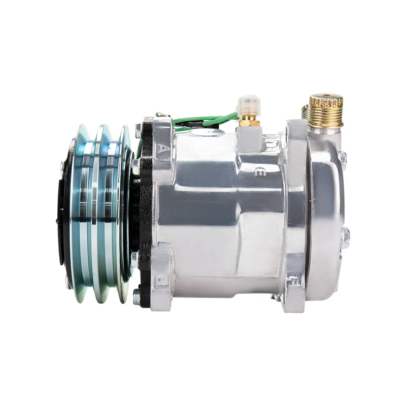 AC Compressor Sanden sd507 5H11 507 Compressor 12V / 24V 2 Groove V Belt Pulley Tractor Excavator Heavy Duty Truck Hot Rod