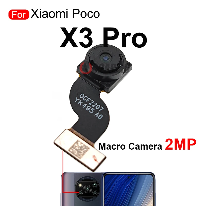 Aocarmo For Xiaomi Poco X3Pro x3 Pro Back Main Camera And Ultra-Wide Macro Rear Depth Cameras Front Camera Flex Replacement Part