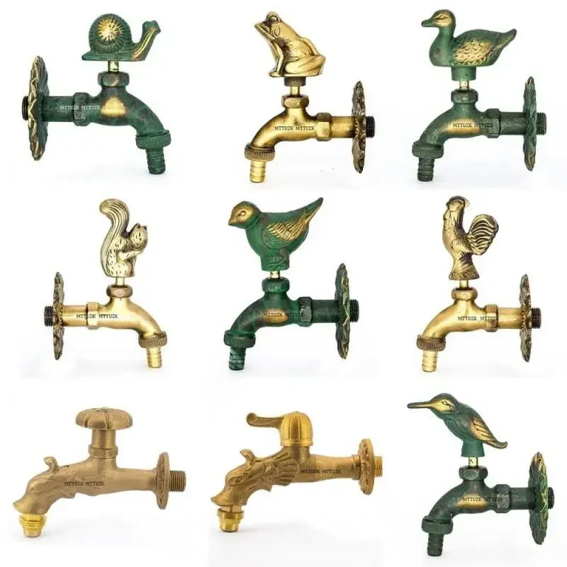 

Outdoor Decorative Garden Faucet Animal Shape Faucet Green/Antique Brass Washing Mop Faucet/Animal Faucet for Garden Watering