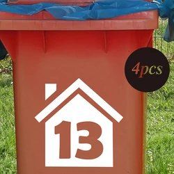 Custom House Number Garbage Can Rubbish Trash Bin Sticker Decal Waterproof Vinyl Home Decor