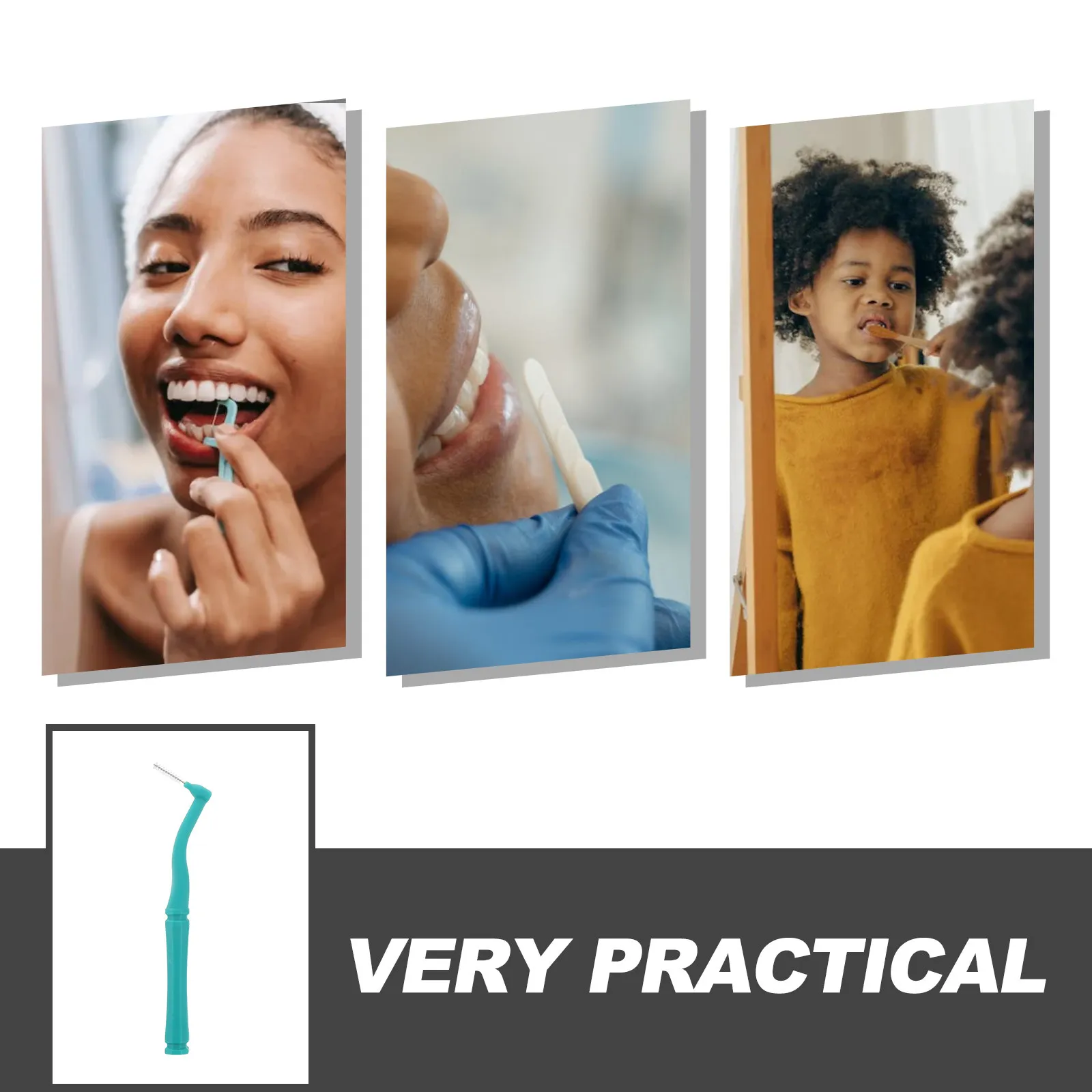 20Pcs L-Shaped Interdental Brushes for Braces Portable Toothpick Brush Travel Friendly Teeth Cleaning Kit Braces