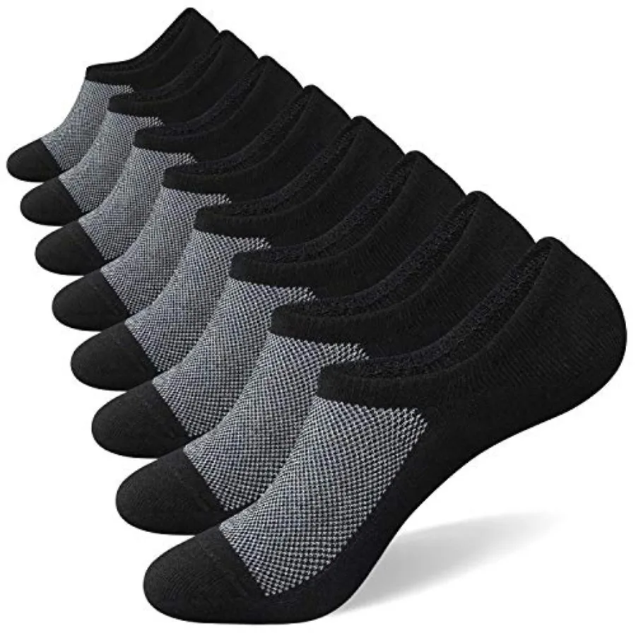 

No Show Socks for Men 6/8 pack Cotton Thin Low Cut Non Slip for Loafer Flats Sneakers