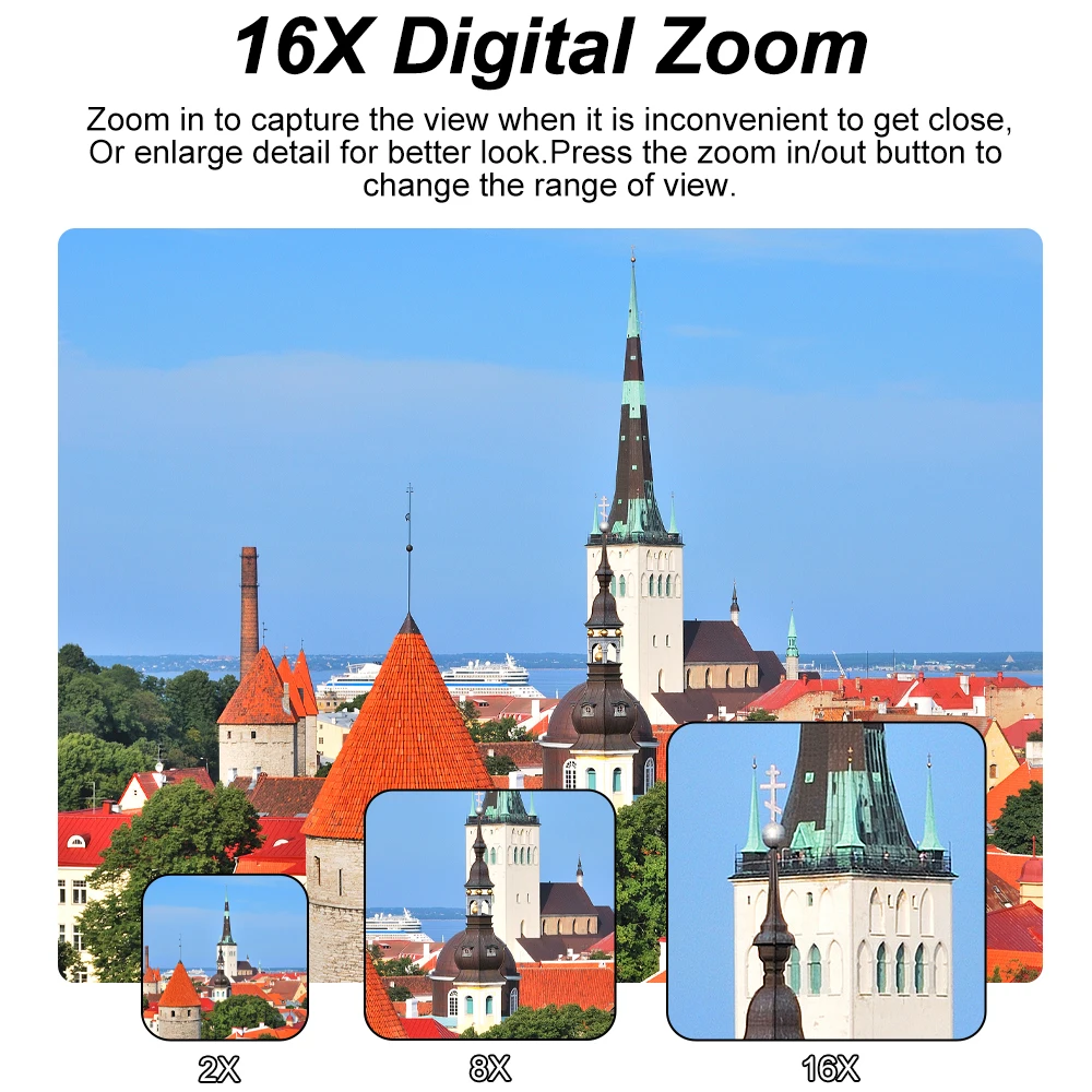 Ourlife كاميرا التصوير الرقمية المدمجة 6K WIFI كاميرا ويب خمر مدونة فيديو مسجل يوتيوب 64MP كاميرا فيديو 16X كاميرا زووم