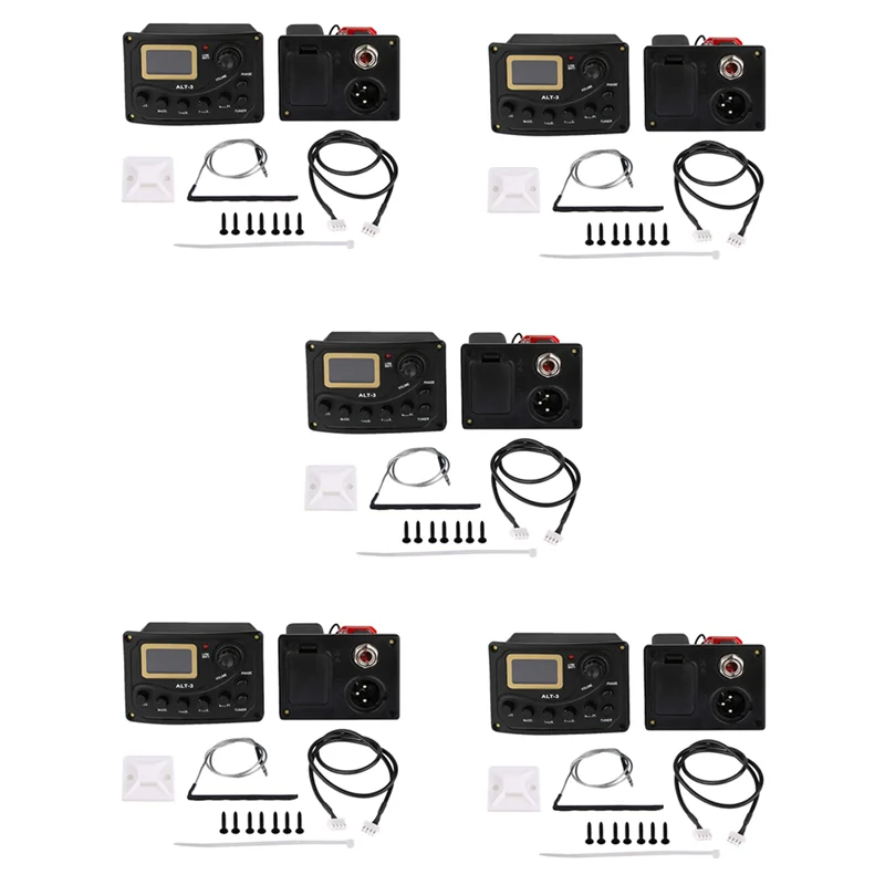 

ABLB-5X Acoustic Guitar Pickup Tuner 5-Band Eq Equalizer Acoustic Guitar Preamp Piezo Pre-Amp Amplifier System