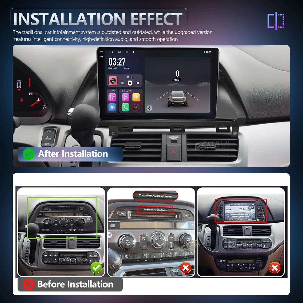 Android 16 Qualcomm Car Radio Multimedia Player For Honda Odyssey 2005-2010 Auto Carplay Car Stereo 24-Hour Shipping Navigation
