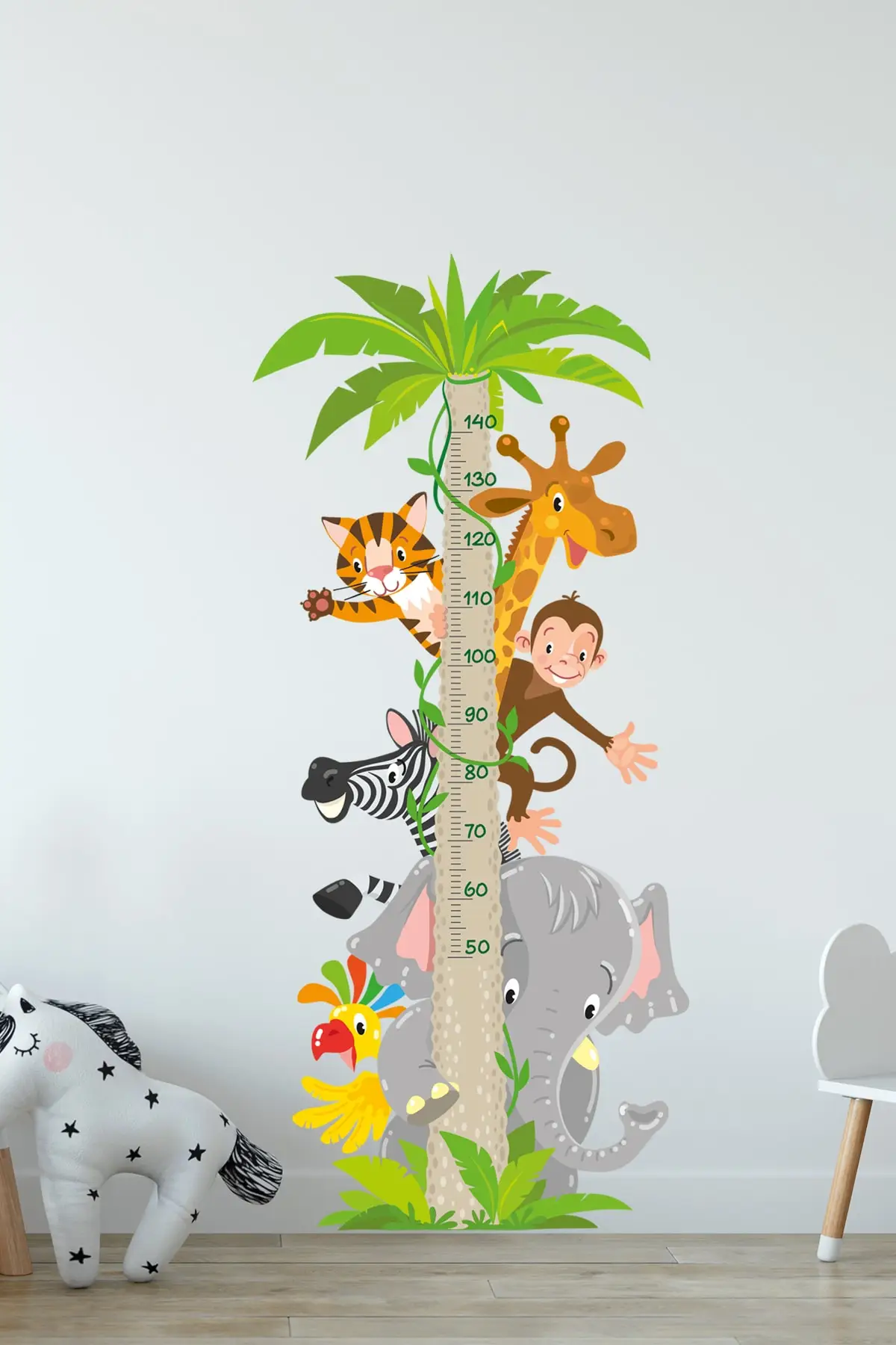 

Cute Animals Themed Stature Meter Wall Sticker Set, Kids rooms içi Dekorasyon