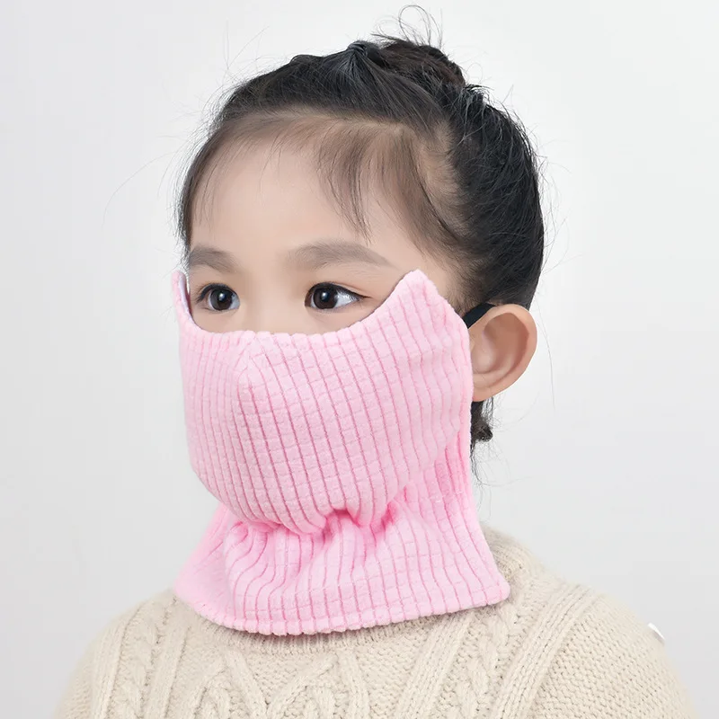 Children Masks Keep Warm Cold  Windproof Autumn Winter Girls' Fashion Baby Thickened Neck Protection Breathable Cleaned