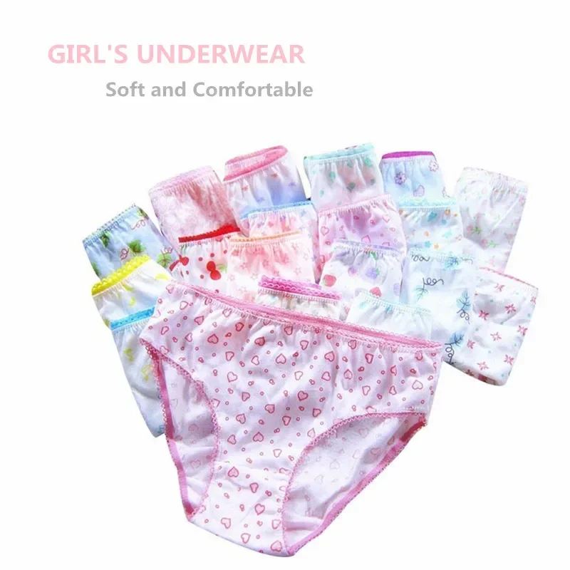 10pcs/Lot Girls Cotton Panties Girls Briefs Gifts Children Underwear Cartoon Underpants 1-3Y