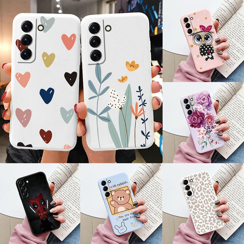 Case For Samsung Galaxy S22 S 22 Plus Ultra Phone Cover Cute Cartoon Candy Painted Soft TPU Coque For Samsung S22 S22+ Funda