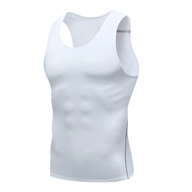 Compression Tank Top Men Gym Shirt Sleeveless Quick Dry Printing Sportswear Male Fitness Bodybuilding Vest Workout Muscle Top image 3